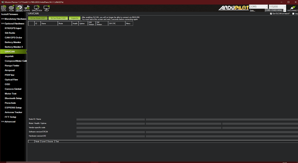 SLCan Mode Not Working - Mission Planner - Cubepilot