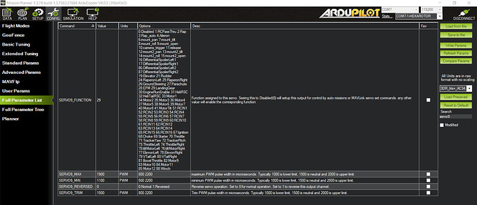 SERVO9 Settings