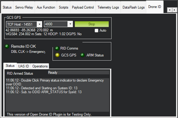 MP RID connection with spoofed GCS GPS_1