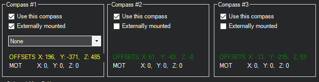 High compass offset values Here GPS Cubepilot